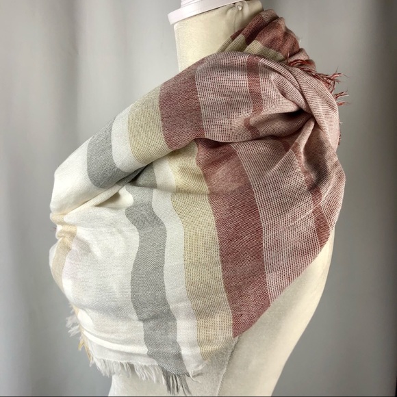 Woven Pashmina & Neutral Striped Scarf Bundle - Picture 7 of 16